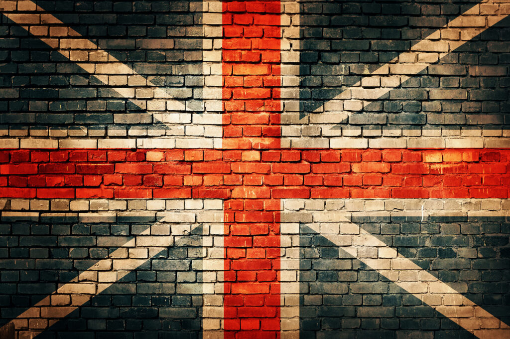 United Kingdom Flag On Old Brick Wall 003 1 green screen options